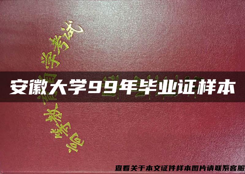 安徽大学99年毕业证样本