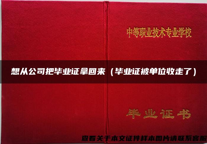 想从公司把毕业证拿回来（毕业证被单位收走了）