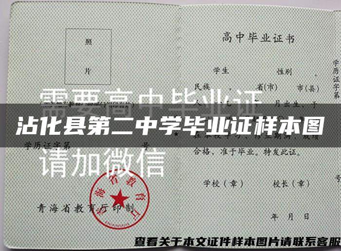 沾化县第二中学毕业证样本图