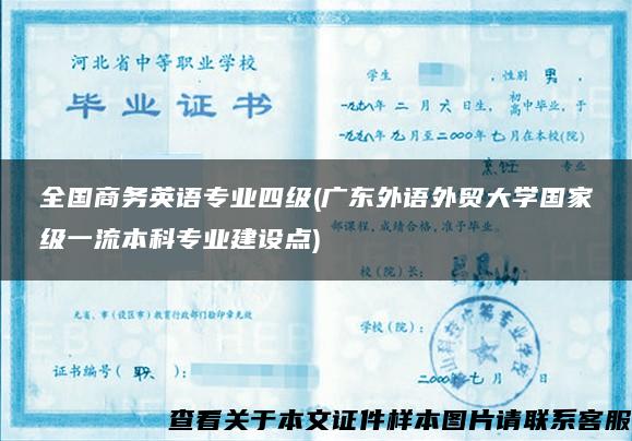 全国商务英语专业四级(广东外语外贸大学国家级一流本科专业建设点)