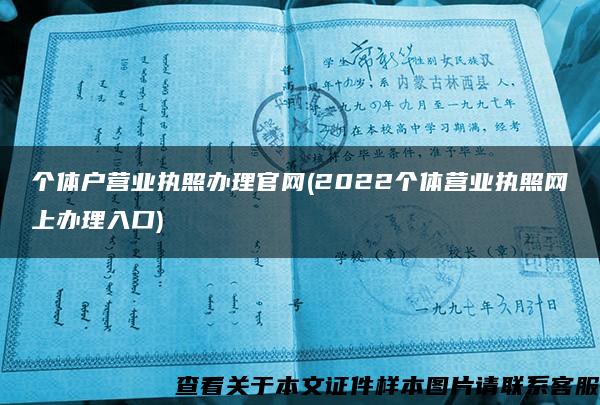 个体户营业执照办理官网(2022个体营业执照网上办理入口)