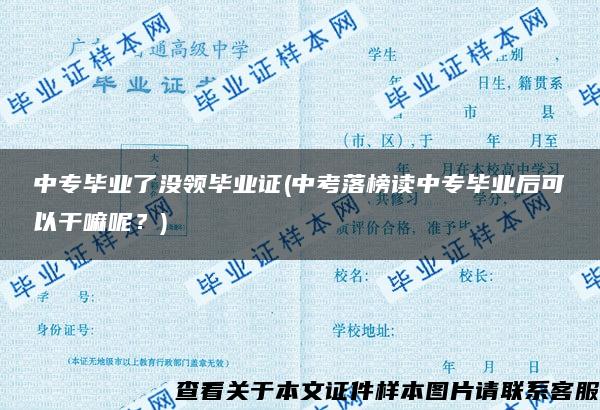 中专毕业了没领毕业证(中考落榜读中专毕业后可以干嘛呢？)