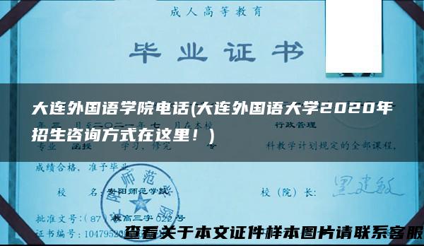 大连外国语学院电话(大连外国语大学2020年招生咨询方式在这里！)