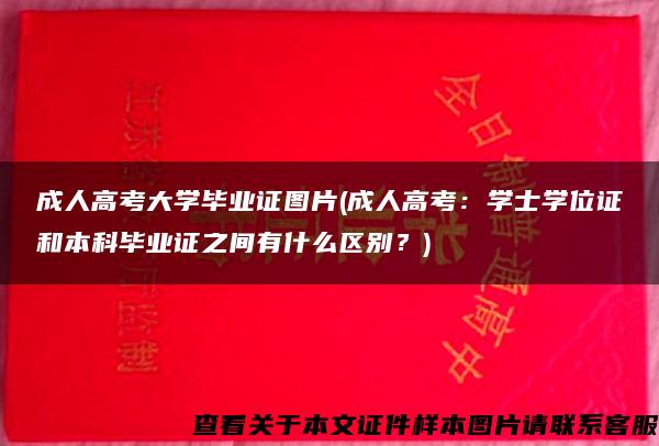 成人高考大学毕业证图片(成人高考：学士学位证和本科毕业证之间有什么区别？)