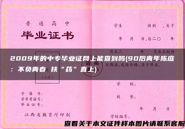 2009年的中专毕业证网上能查到吗(90后青年陈庭：不负青春 扶“药”直上)