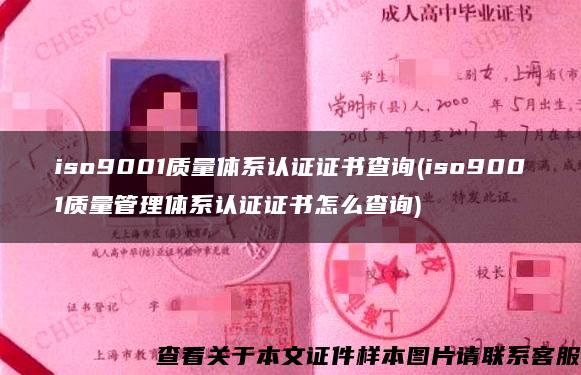 iso9001质量体系认证证书查询(iso9001质量管理体系认证证书怎么查询)