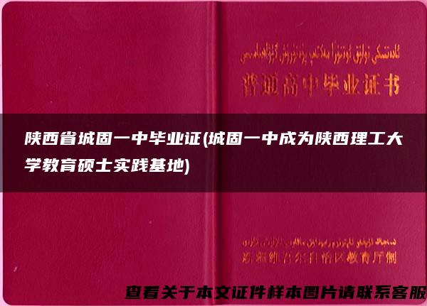 陕西省城固一中毕业证(城固一中成为陕西理工大学教育硕士实践基地)