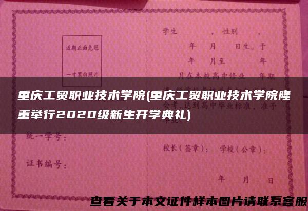 重庆工贸职业技术学院(重庆工贸职业技术学院隆重举行2020级新生开学典礼)