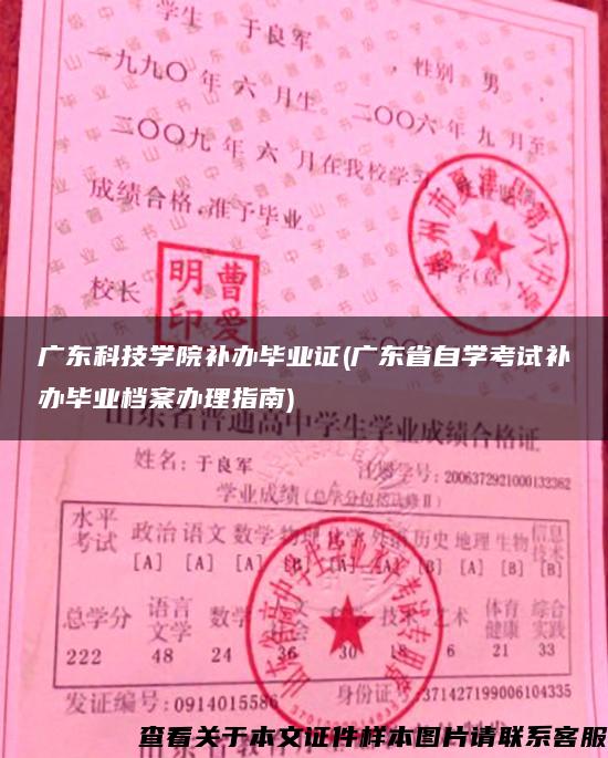 广东科技学院补办毕业证(广东省自学考试补办毕业档案办理指南)