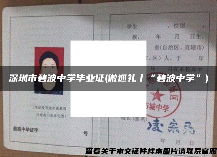 深圳市碧波中学毕业证(微巡礼丨“碧波中学”)