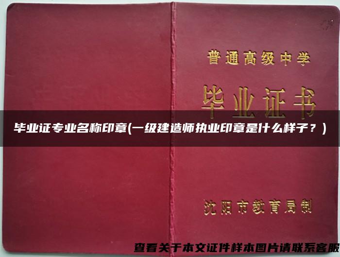 毕业证专业名称印章(一级建造师执业印章是什么样子？)