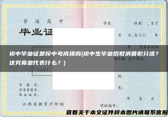 初中毕业证是按中考成绩吗(初中生毕业后取消普职分流？这究竟是代表什么？)