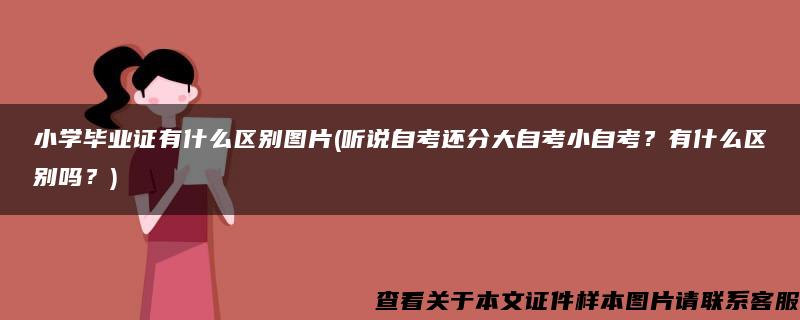 小学毕业证有什么区别图片(听说自考还分大自考小自考？有什么区别吗？)