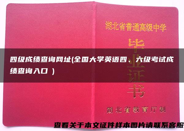 四级成绩查询网址(全国大学英语四、六级考试成绩查询入口→)