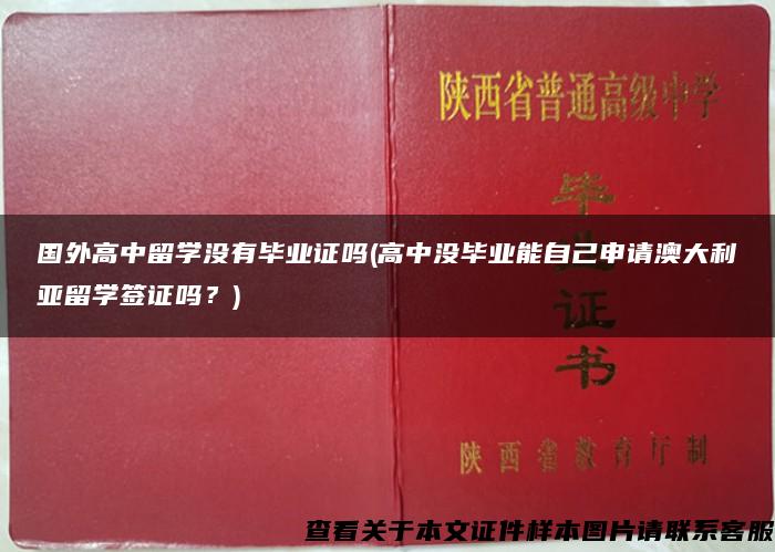 国外高中留学没有毕业证吗(高中没毕业能自己申请澳大利亚留学签证吗？)