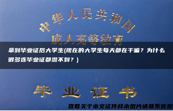 拿到毕业证后大学生(现在的大学生每天都在干嘛？为什么很多连毕业证都混不到？)