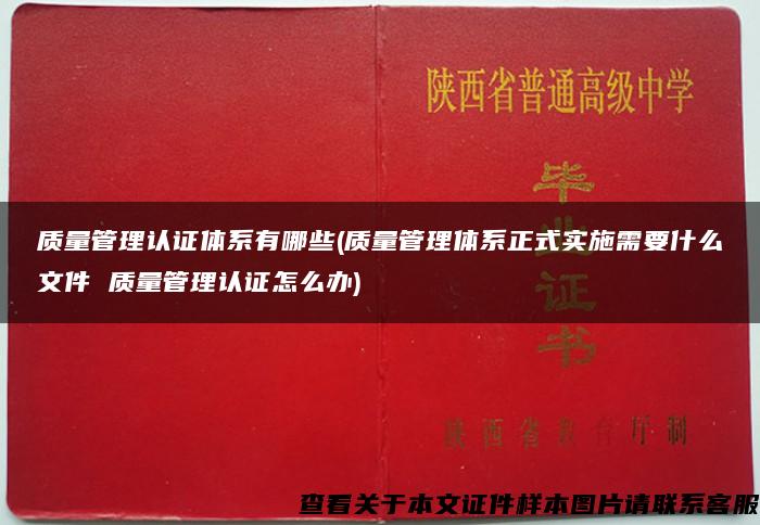 质量管理认证体系有哪些(质量管理体系正式实施需要什么文件 质量管理认证怎么办)