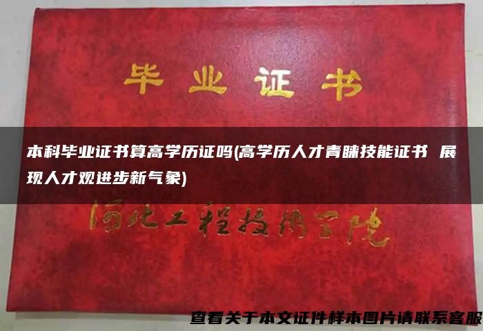 本科毕业证书算高学历证吗(高学历人才青睐技能证书 展现人才观进步新气象)