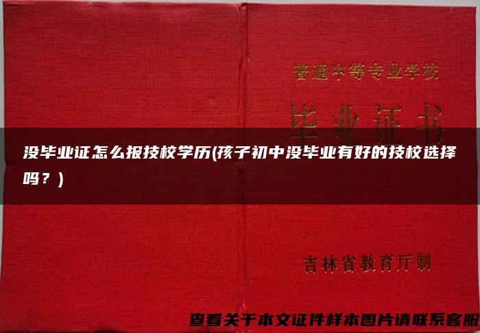 没毕业证怎么报技校学历(孩子初中没毕业有好的技校选择吗？)