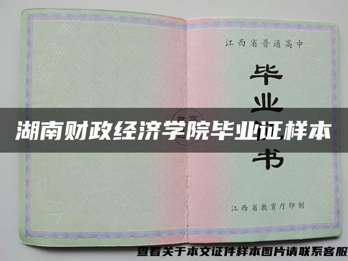 湖南财政经济学院毕业证样本