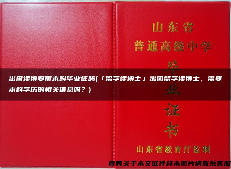 出国读博要带本科毕业证吗(「留学读博士」出国留学读博士，需要本科学历的相关信息吗？)