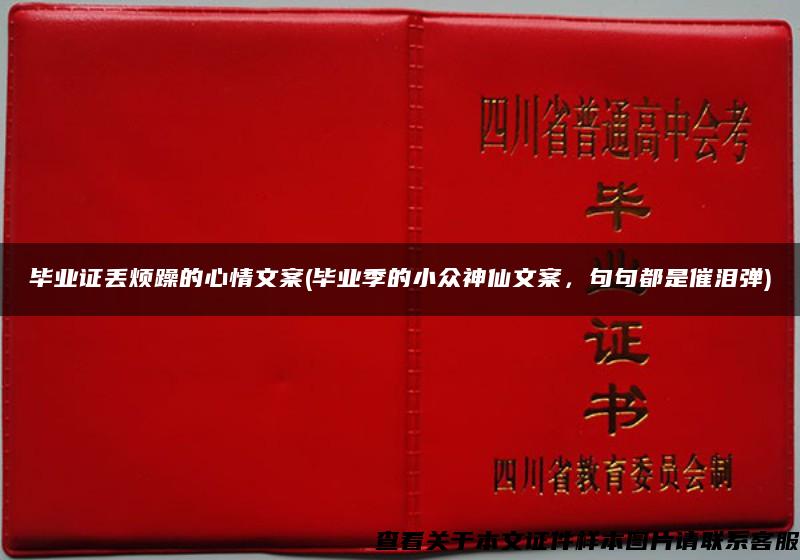 毕业证丢烦躁的心情文案(毕业季的小众神仙文案，句句都是催泪弹)