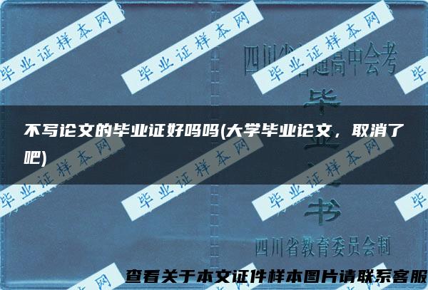 不写论文的毕业证好吗吗(大学毕业论文，取消了吧)