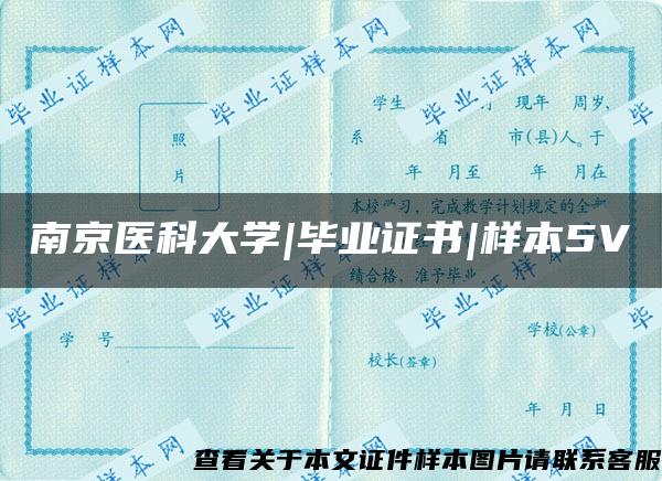 南京医科大学|毕业证书|样本5V