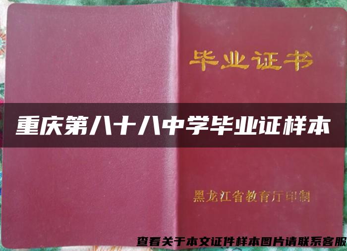 重庆第八十八中学毕业证样本