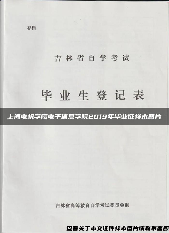 上海电机学院电子信息学院2019年毕业证样本图片