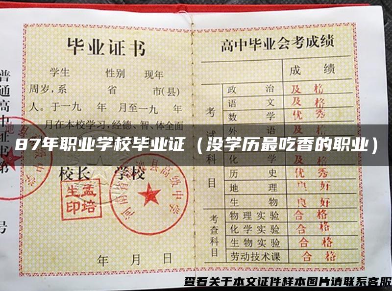 87年职业学校毕业证（没学历最吃香的职业）