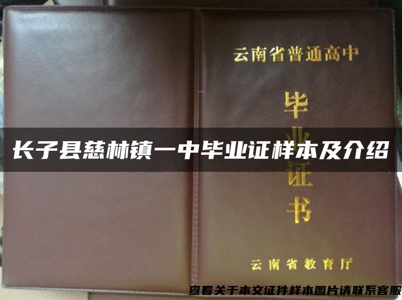 长子县慈林镇一中毕业证样本及介绍