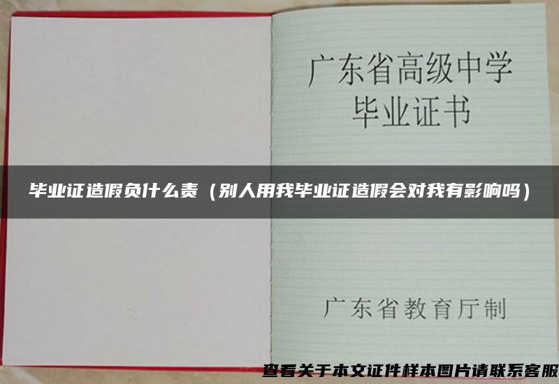 毕业证造假负什么责（别人用我毕业证造假会对我有影响吗）