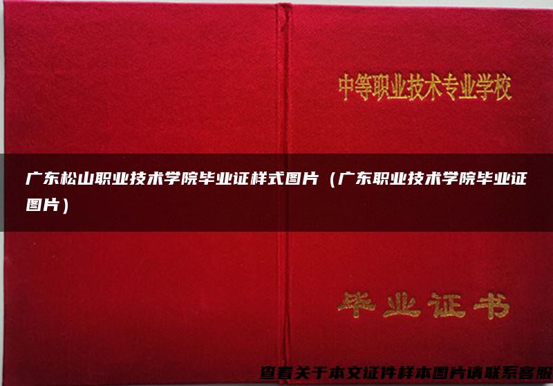 广东松山职业技术学院毕业证样式图片（广东职业技术学院毕业证图片）