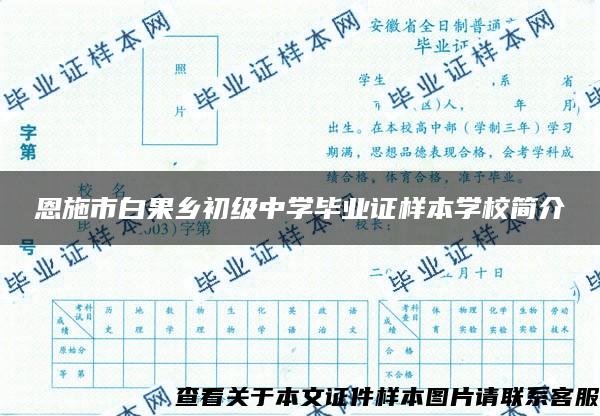 恩施市白果乡初级中学毕业证样本学校简介