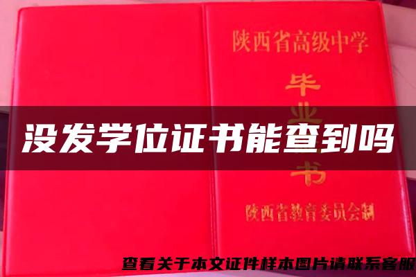 没发学位证书能查到吗