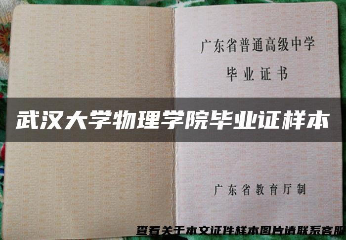 武汉大学物理学院毕业证样本