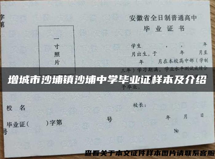 增城市沙埔镇沙埔中学毕业证样本及介绍