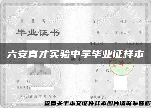 六安育才实验中学毕业证样本