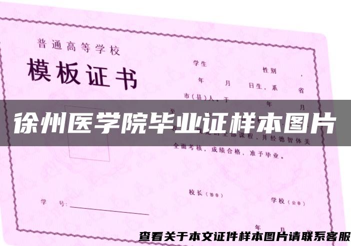 徐州医学院毕业证样本图片