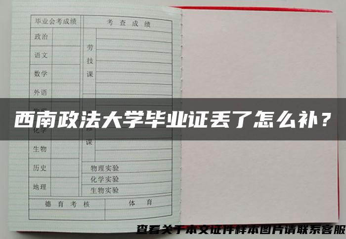 西南政法大学毕业证丢了怎么补？