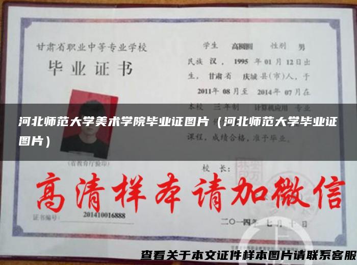 河北师范大学美术学院毕业证图片（河北师范大学毕业证图片）