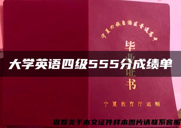 大学英语四级555分成绩单