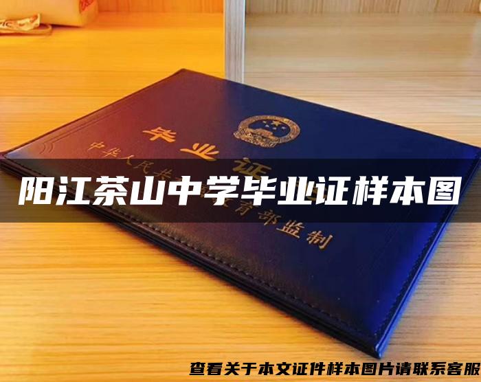 阳江茶山中学毕业证样本图