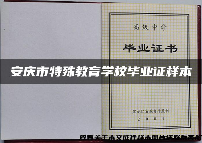 安庆市特殊教育学校毕业证样本