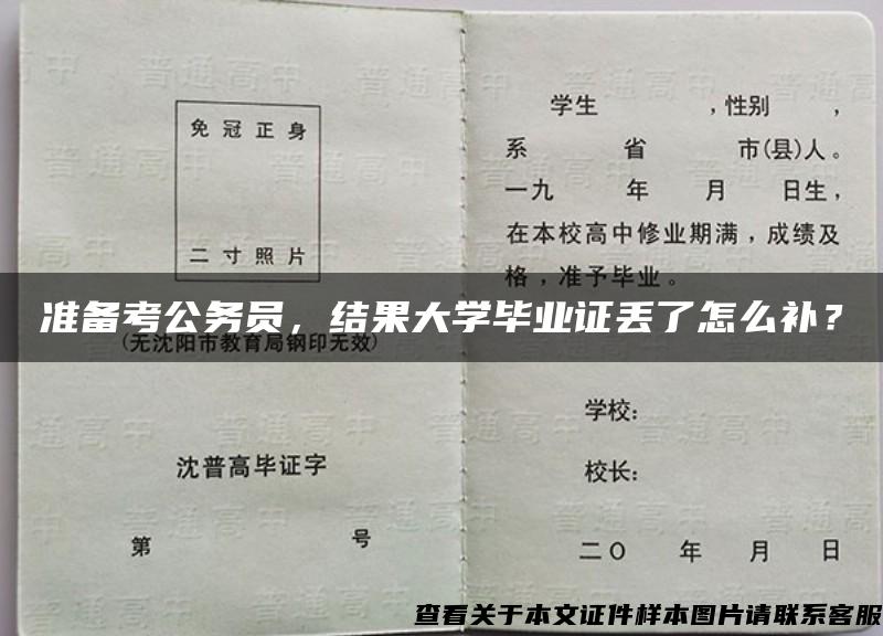 准备考公务员，结果大学毕业证丢了怎么补？