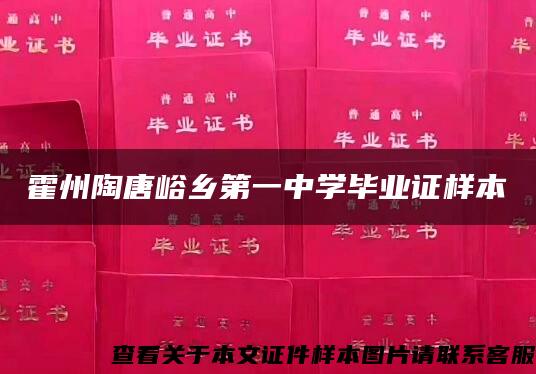 霍州陶唐峪乡第一中学毕业证样本