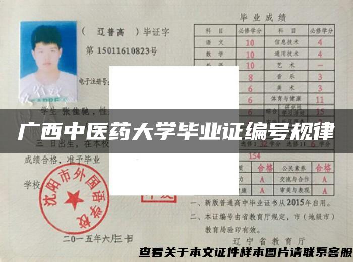 广西中医药大学毕业证编号规律