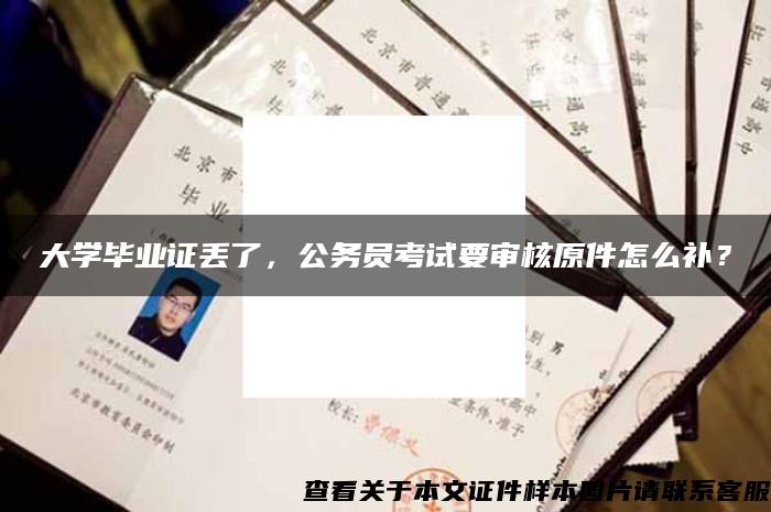 大学毕业证丢了，公务员考试要审核原件怎么补？