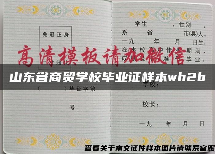 山东省商贸学校毕业证样本wh2b